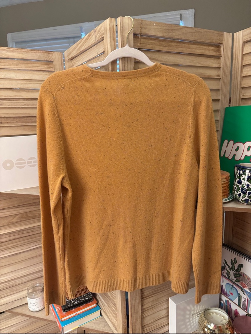 NWT L.L. Bean Women's Mustard Cashmere Crewneck Sweater - Picture 5 of 5